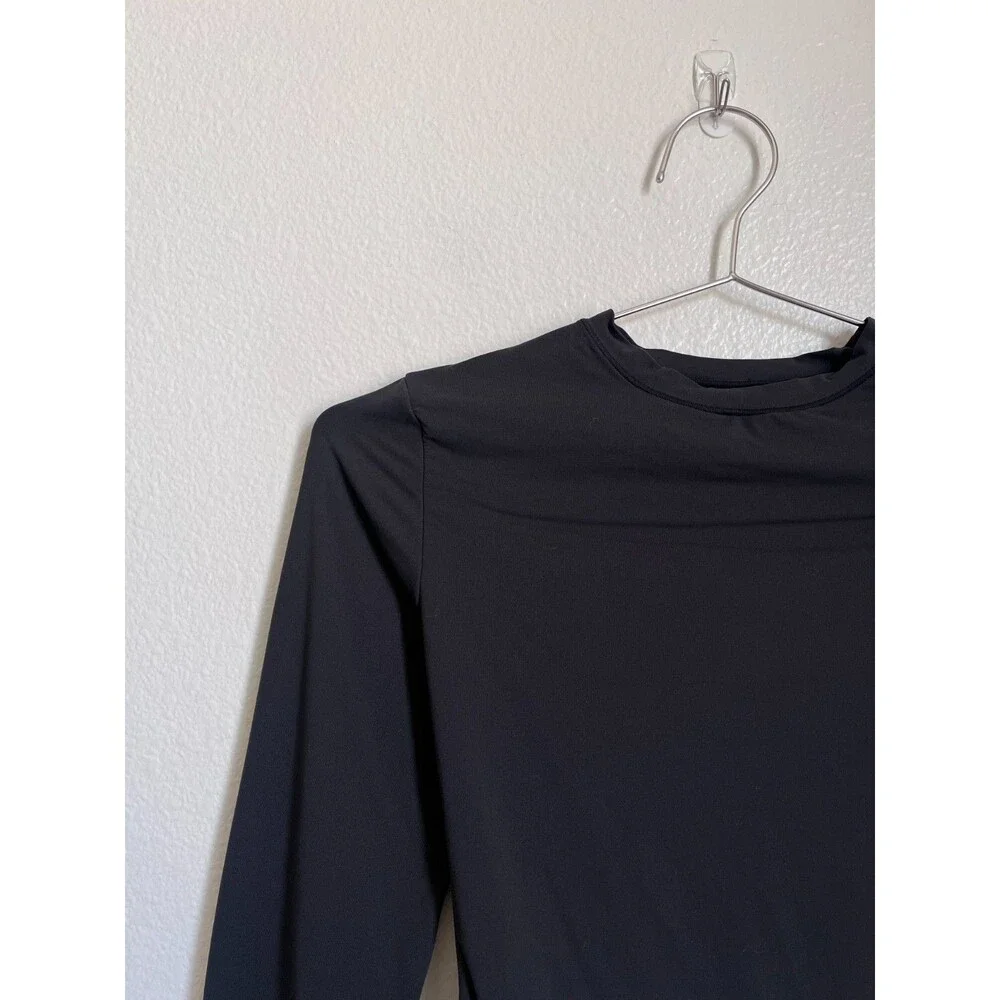 Skims Fits Everybody Long Sleeve Crew Neck Bodysuit in Onyx (Black) Size SMALL - Picture 2 of 4